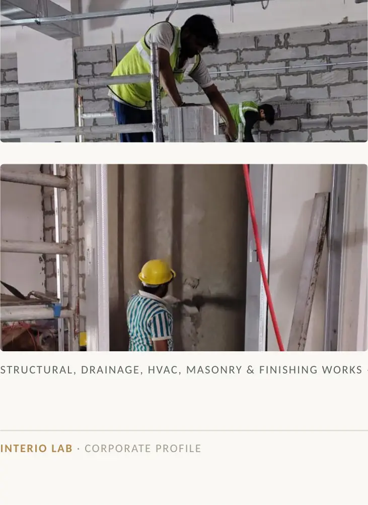 ITPG partition framing and plastering